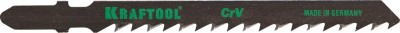 Полотна KRAFTOOL для эл/лобзика, Cr-V, по дереву, ДВП, ДСП, быстрый рез, EU-хвост., шаг 4мм, 75мм, 5шт