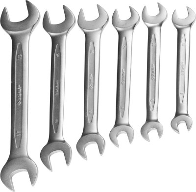 Набор ЗУБР ПРОФИ: Ключи гаечные рожковые, Cr-V сталь, хромированные, 8х19мм, 6шт