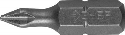 Биты ЗУБР МАСТЕР кованые, хромомолибденовая сталь, тип хвостовика C 1/4, PH1, 25мм, 2шт