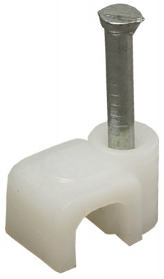 Скоба-держатель STAYER MASTER полипропиленовая, для плоского кабеля, с оцинкованным гвоздем, 4 мм, 100 шт