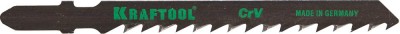 Полотна KRAFTOOL для эл/лобзика, Cr-V, по дереву, фанере, чистый рез, EU-хвост., шаг 2мм, 55мм, 5шт