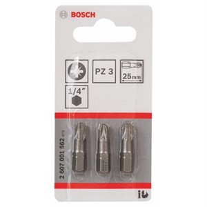 Бита Pz3 3 шт. (хвостовик шестигранный 1/4; 25 мм) BOSCH 2607001562 Bosch
