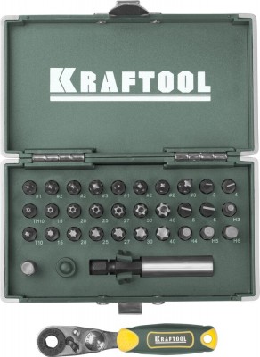 Набор KRAFTOOL Биты ЕХPERT X-Drive, кованые, торсионные, Cr-Mo, система насечек NSS, 33 предмета, в боксе