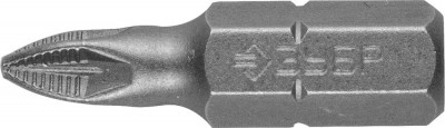 Биты ЗУБР МАСТЕР кованые, хромомолибденовая сталь, тип хвостовика C 1/4, PZ1, 25мм, 2шт