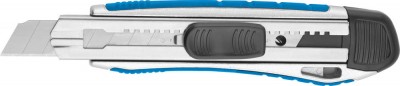 Нож ЗУБР ЭКСПЕРТ с сегментированным лезвием, метал обрезин корпус, автостоп, допфиксатор, кассета на 5 лезвий, 18мм
