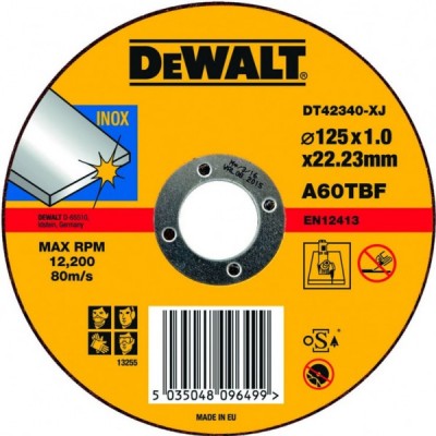 Диск отрезной по металлу (125х22.2 мм) для УШМ Dewalt DT 42340