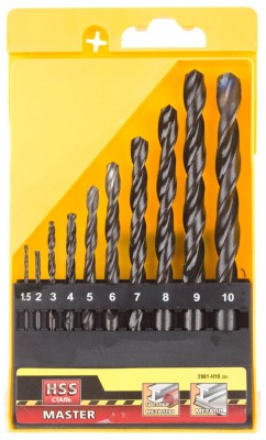 Набор STAYER MASTER Свёрла по металлу, быстрорежущая сталь, 1,5, 2, 3, 4, 5, 6, 7, 8, 9, 10мм, 10шт