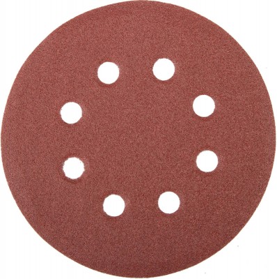 Круг шлифовальный универсальный STAYER MASTER из абразивной бумаги на велкро основе, 8 отверстий, Р100, 115мм, 5шт