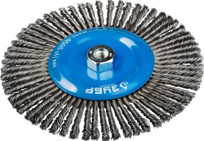 Щетка ЗУБР ЭКСПЕРТ дисковая для УШМ, плетеные пучки стальной проволоки 0,5мм, 175мм/М14