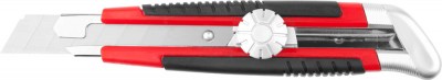 Нож URAGAN с выдвижным сегментированным лезвием, двухкомп корпус, механический фиксатор, инструментальная сталь, 18мм
