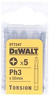 Бит DeWalt DT 7247 (Рh3, хв-6-ти гран 14', 50мм, 5шт, Extra Grip) 174503