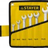 Набор: Ключ STAYER PROFI гаечный рожковый, Cr-V сталь, хромированный, 6-19мм, 6шт 27035-H6