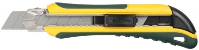 Нож KRAFTOOL EXPERT с сегмент. лезвием, 2-х комп., усилен, автофиксация, кассета с 6 лезвиями, допфиксатор, 18 мм