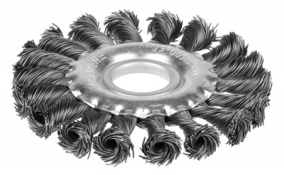 Щетка STAYER дисковая для УШМ, плетенные пучки проволоки 0,5мм, 100мм/22мм