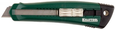 Нож KRAFTOOL PRO с сегментированным лезвием Solingen, металлический корпус, кассета с 3 лезвиями, 18 мм