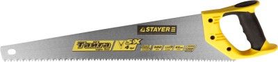 Ножовка STAYER MASTER ТАЙГА, прямой крупный перетачиваемый зуб, двухкомпонентная рукоятка, 4 TPI, 500мм