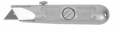 Нож ЗУБР МАСТЕР с трапециевидным лезвием тип А24, метал. корпус, выдвижное лезвие с автоматической фиксацией