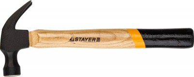 Молоток-гвоздодер STAYER MASTER с деревянной рукояткой, 450г