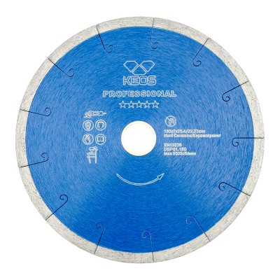 Диск алмазный KEOS Professional сплошной (керамогранит) 180мм/25,4/22,23