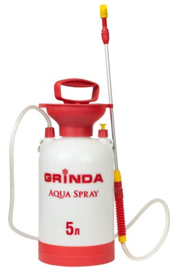 Опрыскиватель садовый GRINDA Aqua Spray, широкая горловина, устойчивое дно, алюминиевый удлинитель, 5л