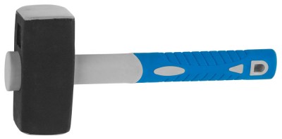 Кувалда ЗУБР ЭКСПЕРТ кованая с обратной двухкомпонентной фиберглассовой рукояткой и защитной резиновой манжетой, 2,0кг