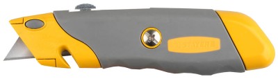 Нож STAYER PROFI металлический корпус, с выдвижным трапециевидным лезвием, 5 запасных лезвий
