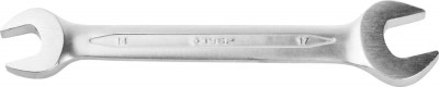 Ключ ЗУБР ПРОФИ гаечный рожковый, Cr-V сталь, хромированный, 14х17мм