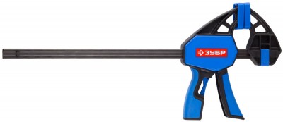 Струбцина ЗУБРПРОФЕССИОНАЛручная пистолетная, корпус нейлон,армир фиберглассом,двухкомп ручки,метал рейка,300/335мм,150кгс
