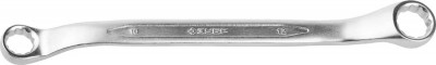 Ключ ЗУБР ПРОФИ гаечный накидной изогнутый, Cr-V сталь, хромированный, 10х12мм
