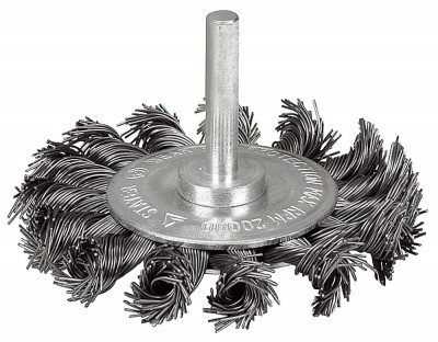 Щетка ЗУБР ЭКСПЕРТ дисковая 2-рядная для дрели, плетеные пучки стальной закаленной проволоки 0,5мм, 75мм