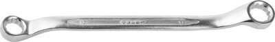Ключ ЗУБР ПРОФИ гаечный накидной изогнутый, Cr-V сталь, хромированный, 12х13мм