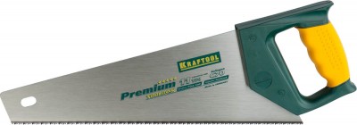 Ножовка KRAFTOOL PRO PREMIUM для тонкого пиления,по дереву,пвх,пластику,универс,наклон,закал,мелкий зуб,350мм