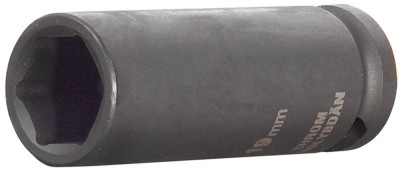Торцовая головка KRAFTOOL INDUSTRIE QUALITAT ударная, удлиненная (1/2), FLANK, Cr-Mo, фосфатированная, 19 мм 27942-19