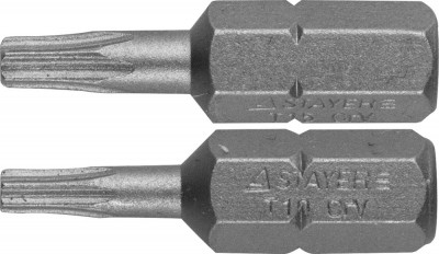 Биты STAYER PROFI Cr-V сталь, тип хвостовика C 1/4, 25 мм, T10 - 1 шт, Т15 - 1шт, 2 шт