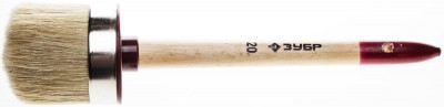 Кисть круглая ЗУБР УНИВЕРСАЛ - МАСТЕР, светлая щетина, деревянная ручка, №2, 20мм