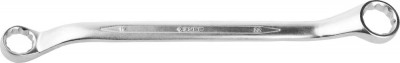 Ключ ЗУБР ПРОФИ гаечный накидной изогнутый, Cr-V сталь, хромированный, 19х22мм