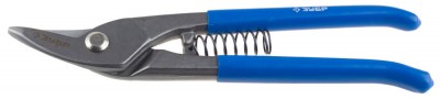 Ножницы по металлу цельнокованые ЗУБР 220мм, изогнутые левые, усиленные, твердость HRC 58-61