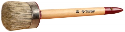 Кисть круглая ЗУБР УНИВЕРСАЛ - МАСТЕР, светлая щетина, деревянная ручка, №16, 55мм