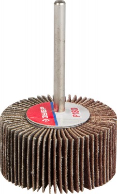 Круг шлифовальный ЗУБР МАСТЕР веерный лепестковый, на шпильке, тип КЛО, зерно-электрокорунд нормальный, P180, 15х30мм