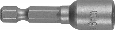 Бита STAYER PROFI с торцовой головкой, Нат-драйвер, магнитная, тип хвостовика - E 1/4, длина 48 мм, 8мм, 1шт