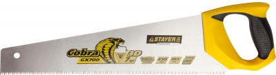 Ножовка STAYER PROFI COBRA GX700, трехгранный японский зуб, импульсная закалка, 2-х комп ручка, 7 TPI, 450мм