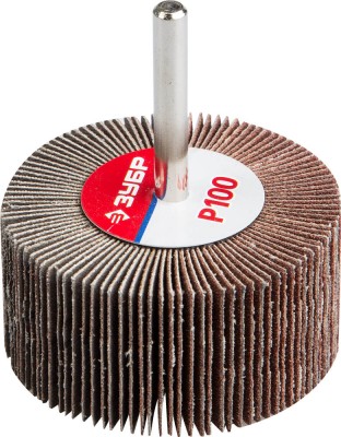 Круг шлифовальный ЗУБР МАСТЕР веерный лепестковый, на шпильке, тип КЛО, зерно-электрокорунд нормальный, P100, 30х60мм
