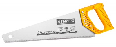 Ножовка STAYER PROFI CHAMPION по дереву, закаленный зуб, пластиковая ручка, 7 TPI (3,5мм), 400мм