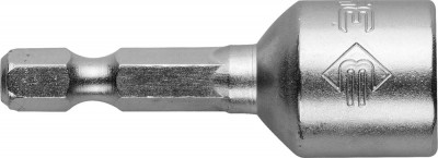 Биты ЗУБР МАСТЕР с торцовой головкой, магнитные, Cr-V, тип хвостовика E 1/4, 10х45мм, 2шт