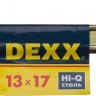 Ключ рожковый гаечный DEXX, желтый цинк, 13х17мм