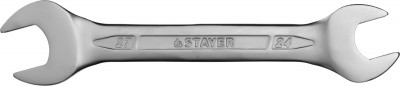 Ключ STAYER PROFI гаечный рожковый, Cr-V сталь, хромированный, 24х27мм