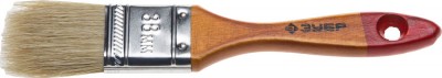 Кисть плоская ЗУБР УНИВЕРСАЛ-МАСТЕР, натуральная щетина, деревянная ручка, 38мм
