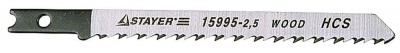 Полотна STAYER PROFI для эл/лобзика, HCS, по дереву, ДСП, ДВП, US-хвост., шаг 2,5мм, 75мм, 3шт