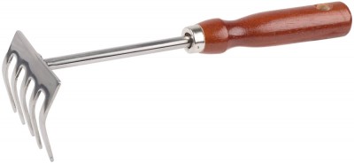 Грабельки GRINDA из нержавеющей стали, деревянная ручка, 250мм