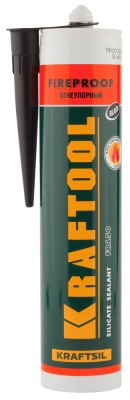 Герметик KRAFTOOL KRAFTFLEX FR150 силикатный огнеупорный +1500 С, жаростойкий, черный, 300мл